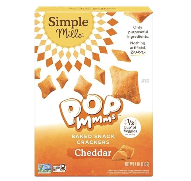 Simple Mills Pop Mmms Cheddar Baked Snack Crackers