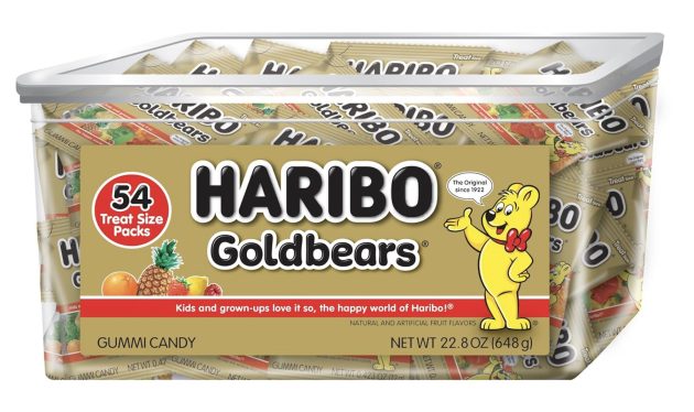 HARIBO Gummi Candy, Original Goldbears Gummy Bears, 22.8 Ounce Tub (54 Treat Size Packs) 